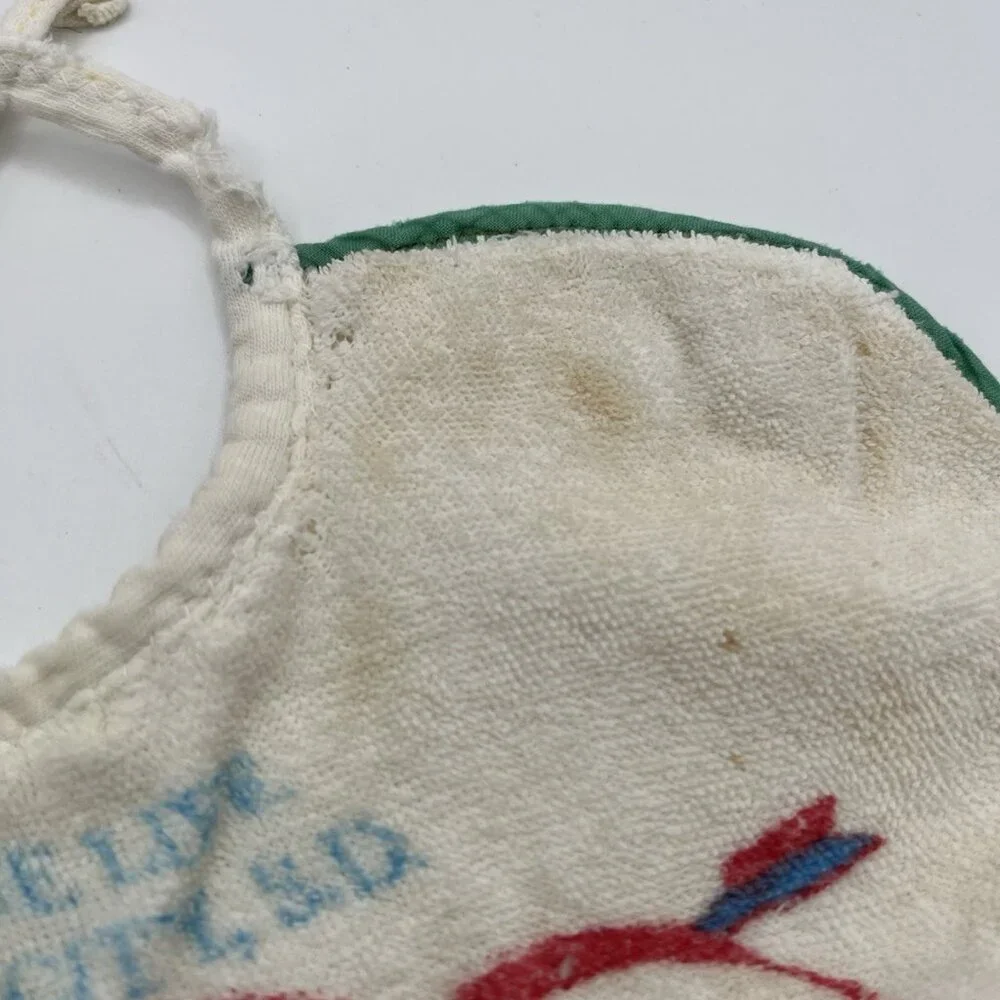 VTG 50s Terrycloth Baby Bib Novelty Mommy Daddy Rapid City, SD Mid Century